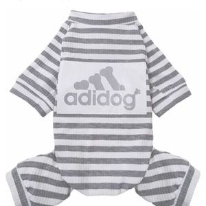 Adidog striped jammies NWT